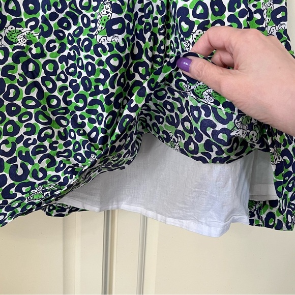 Lilly Pulitzer Thrill of The Chase Skirt Cheetah Print Green Blue Size Small - Picture 5 of 6